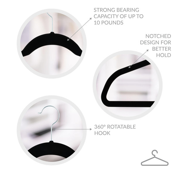 Rebrilliant 24 Pack Extra Wide Velvet Coat Hangers In Black Wayfair